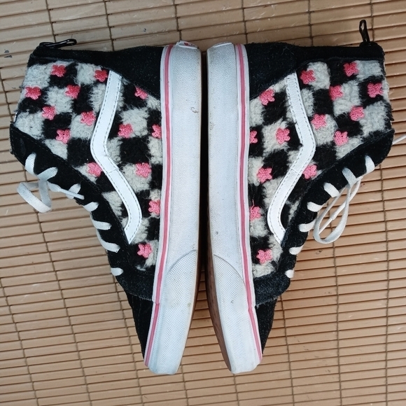 VANS Off The Wall Skateboarding Shoes. Black suede. 3 Dimension Checkerboard bla - Picture 6 of 11